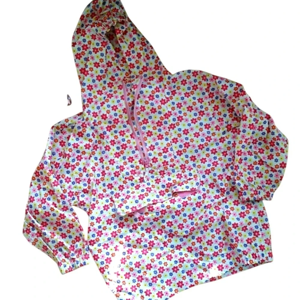 Kag in a Bag Girls Flower‎ Multicolor Lightweight Coat in a bag Size 4-5